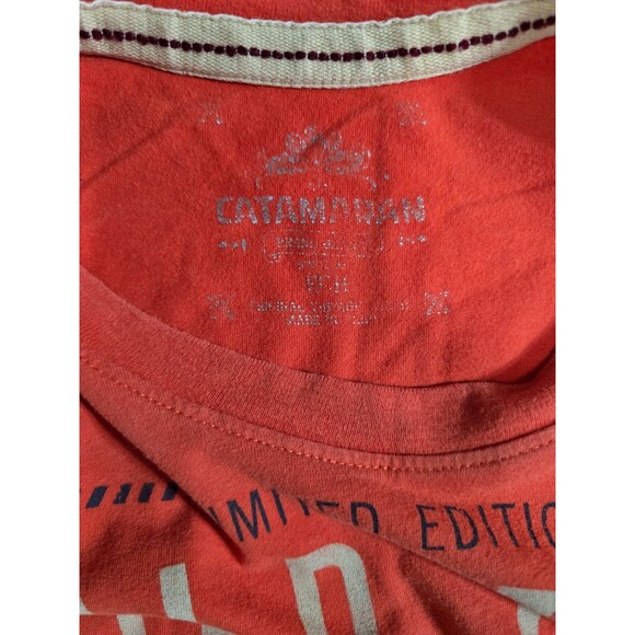 Catamaran Cotton Men's Vintage Short Sleeve Orange T-shirt. Size XS - Picture 3 of 5